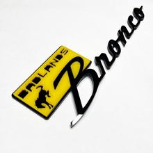 Bronco Badlands Fender Badges Tailgate Emblem 3D Badge Black vs Yellow 6