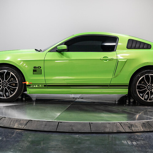 Rocker Panel 5.0 GT Stripe Kit with US flag Vinyl Decal Sticker for Ford Mustang