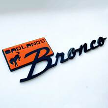 Bronco Badlands Fender Badges Tailgate Emblem 3D Badge Black vs Orange 3