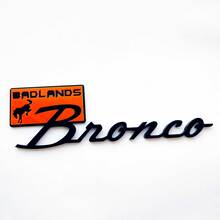 Bronco Badlands Fender Badges Tailgate Emblem 3D Badge Black vs Orange 4