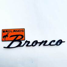 Bronco Badlands Fender Badges Tailgate Emblem 3D Badge Black vs Orange 5