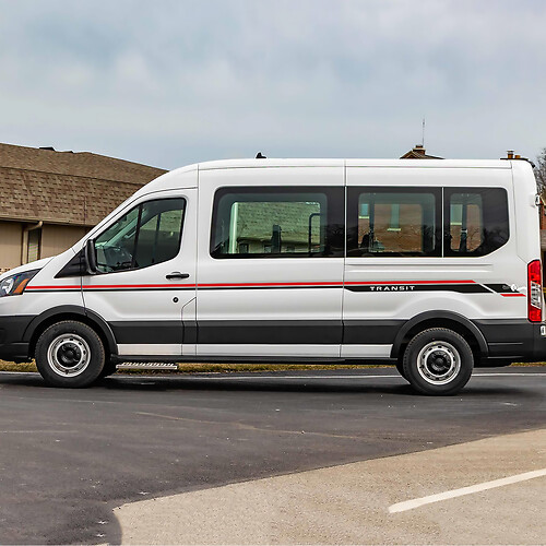 Ford Transit Vinüül Yan Şeritler Çıkartmaları iki renk
