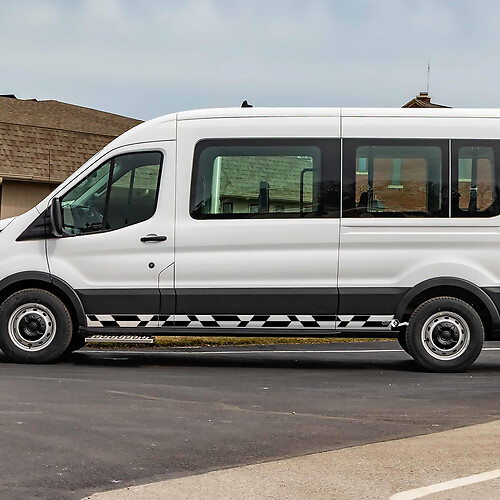 Ford Transit Vinyle Côté Rayures Damier Décalcomanies
