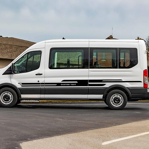Ford Transit Custom Text Vinyl Side Stripes Decals