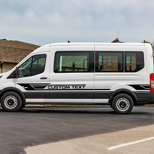 Ford Transit Custom Text Vinyl Side Stripes Decals 2