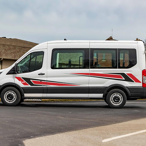 Ford Transit Racing Tribal Graphics Vinyl Side Stripes Decals Stickers 2