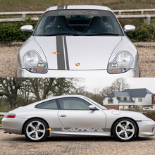 Porsche 911 Carrera Dual Stripes Retro Hood Side Windshield Decal Sticker Kit 2