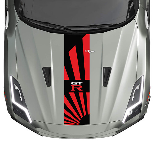 Hood JDM Stripes Decal Kit for Nissan GT-R 2
