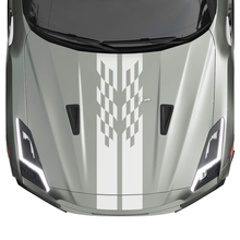 Hood Checkered Stripes Decal Kit for Nissan GT-R
 2