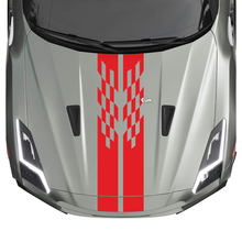Hood Checkered Stripes Decal Kit for Nissan GT-R
 3