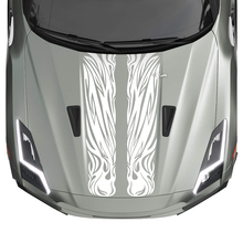 Hood Dual Tribal Graphics Stripes Decal Kit for Nissan GT-R 2 2