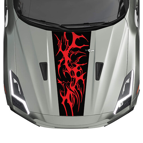 Hood Graphics Stripes Decal Kit for Nissan GT-R 2 color