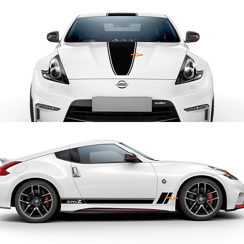 Nissan Nismo 370Z Hood Side Sticker Decal Vinyl Graphic Kit