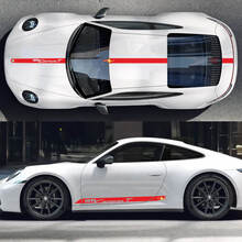 Porsche 911 Carrera T Side Hood Roof Decal Rocker Panel Stripes Doors Kit Decal Sticker  3