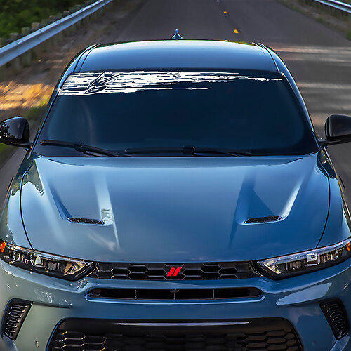 Windshield Banner Decal Sticker Vinyl Graphics fit to Dodge Hornet
