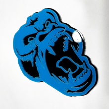 Custom 3D Badge Angry Gorilla Fender Tailgate Front Grille Badges Emblem Blue 3