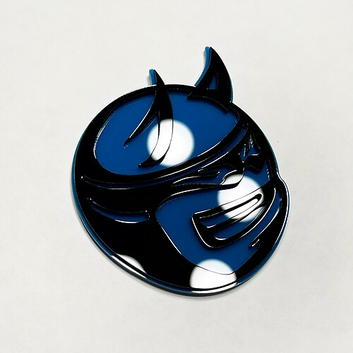 Custom 3D Badge Drag Bee Demon Dodge Charger Challenger logo Fender Badges Emblem Blue and Black