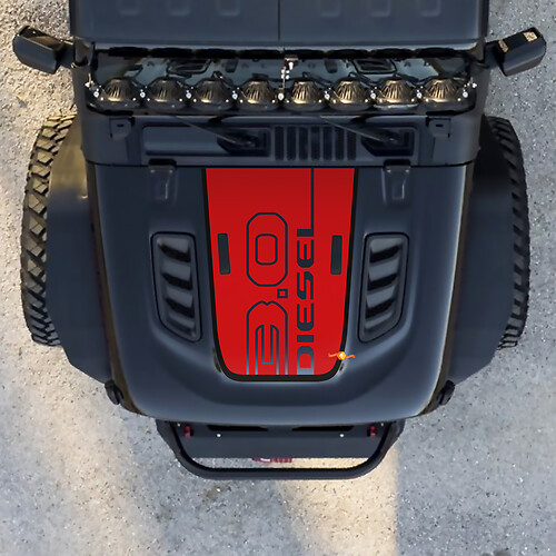 Hood 3.0 Diesel Jeep Graphic Vinyl Decal Sticker outline
