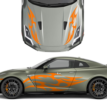 Hood and Sides Dual Tribal Tattoo Graphics Stripes Decal Kit for Nissan GT-R 2 3