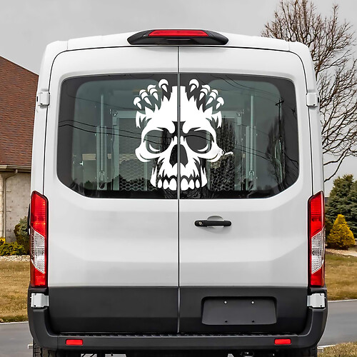 Ford Transit ಹಿಂದಿನ ವಿಂಡೋ ಸ್ಕಲ್ ವೈನಿಲ್ ಡಿಕಲ್ ಸ್ಟಿಕರ್
