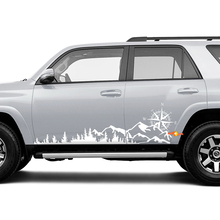 Side Trees Mountains and Compass Side Vinyl Sticker Decal fit to Toyota 4Runner Tacoma Tundra 2
