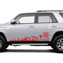Side Trees Mountains and Compass Side Vinyl Sticker Decal fit to Toyota 4Runner Tacoma Tundra 3