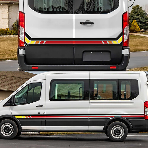 Ford Transit Retro Rear Side Doors Graphics Vinyl Decal Sticker