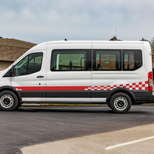 Ford Transit Checkered Flag Stripes Side Doors Graphics Vinyl Decal Sticker 3