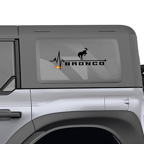 Ford Bronco Rear Side Window heart pulse love Graphics Decals 