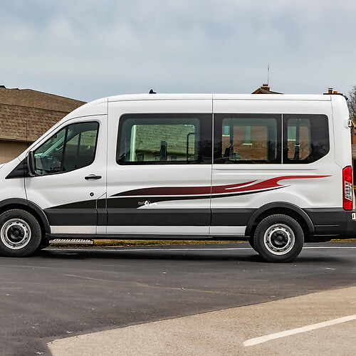 Ford Transit ଧାରା ଗ୍ରାଡିୟେଣ୍ଟ ସାଇଡ୍ ଡୋର୍ସ ଗ୍ରାଫିକ୍ସ ଭିନ୍ୟଲ୍ ଡିକାଲ୍ ସ୍ଟିକର୍ 2
