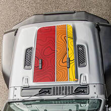 Topographic Map Retro Vintage Side Doors Stripe and Hood Kit fit for Jeep Wrangler 2