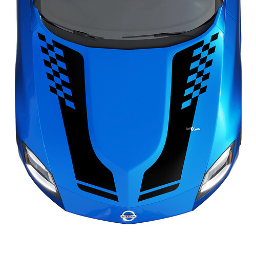 Hood Checkered Stripe Decal Kit for Nissan Z Sport
