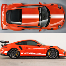Stickers Kit Hood Roof Tail Spoiler Stripes Martini Style Decal Sticker for Porsche 991 gt3 RS 2