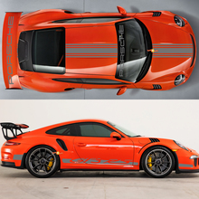 Stickers Kit Hood Roof Tail Spoiler Stripes Martini Style Decal Sticker for Porsche 991 gt3 RS 3