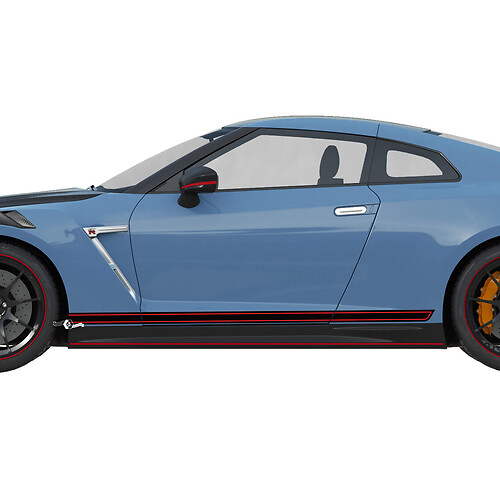 2x Side Doors Graphics Nismo Stripe Line Decal Kit for Nissan GT-R 2