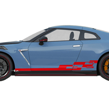 Side Checkered Graphics Stripes Decal Kit for Nissan GT-R 2