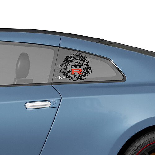 Side Rear Window Dragon Graphics Decals Stickers Kit for Nissan GT-R