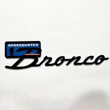 Bronco BaseSquatch Yeti Sasquatch Bigfoot Fender Badges Tailgate Emblem 3D Badge Black vs Blue 7