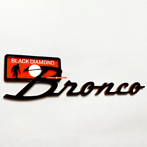 Bronco Black Diamond Yeti Sasquatch Bigfoot Fender Badges Tailgate Emblem 3D Badge Black vs Orange