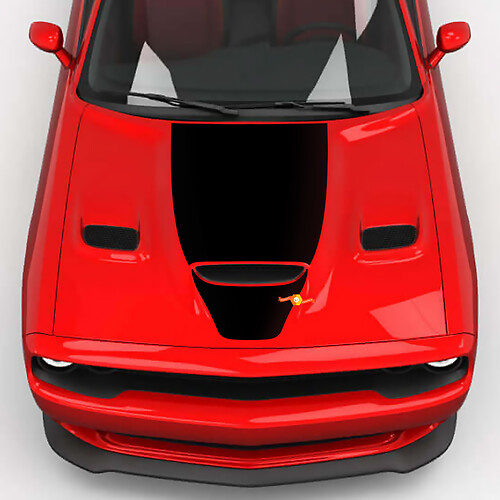 Hood Wrap Central Hemi Hood Blackout Vinyl Decal Sticker for Dodge Challenger
