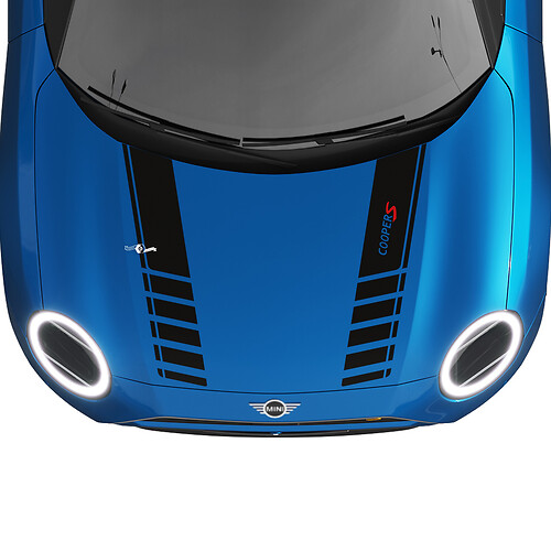 Hood Racing Stripes Rally Decal graphics sticker for MINI Cooper S