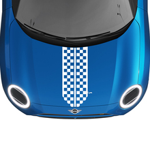 Checkered Flag Stripes Hood Racing Central Rally Decal graphics sticker for MINI Cooper 2