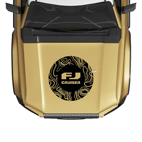 FJ Cruiser Topographic Map Wrap Hood Decal Sticker for Toyota FJ Cruiser
