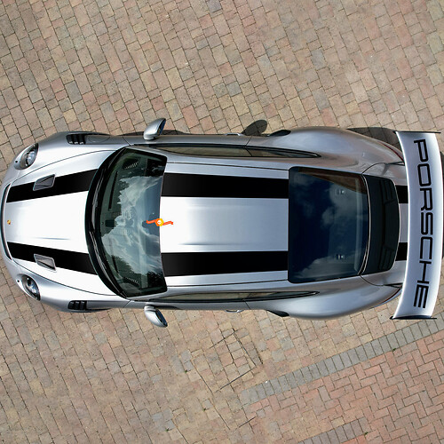Stripes 911 GT3 RS Cup Hood Roof Wing Kit Decal Sticker for Porsche 911 GT3 RS Cup