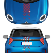 Hood and Rear Checkered stripes Mini Cooper Vinyl graphics decal Sticker for Mini Cooper 3