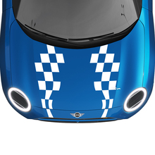 Hood Checkered stripes Mini Cooper Vinyl graphics decal Sticker for Mini Cooper 2