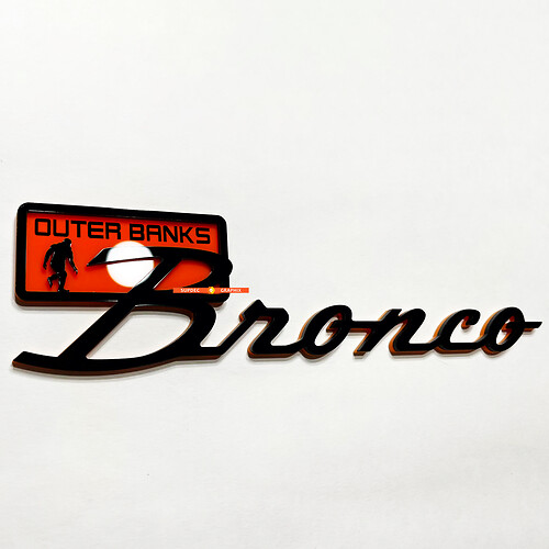 Bronco Outer Banks Fender Badges Tailgate Emblem 3D Badge Black vs Orange