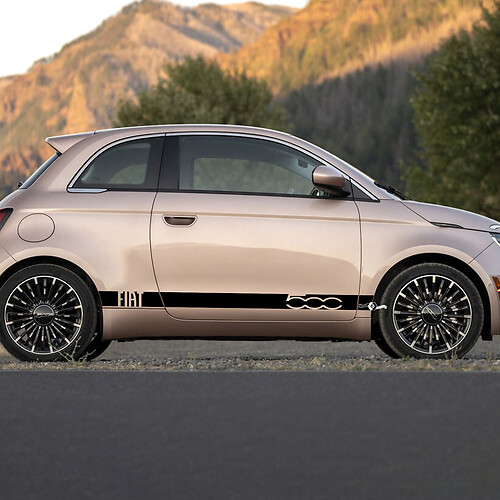 Rocker Panel Stripe Decal side Graphics stripes for Fiat 500 3