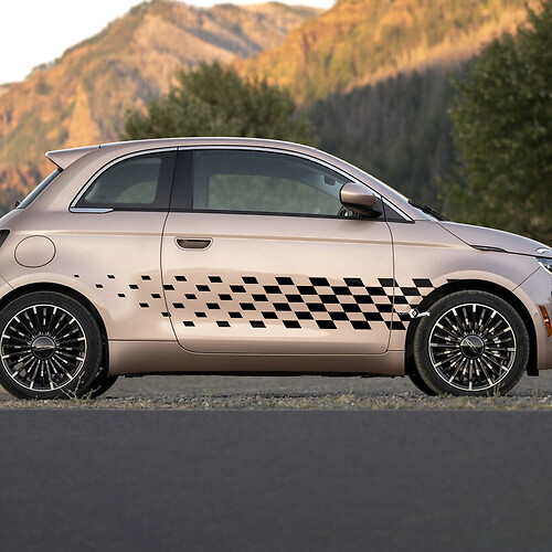 Doors checkered flag Decal side Graphics stripes for Fiat 500