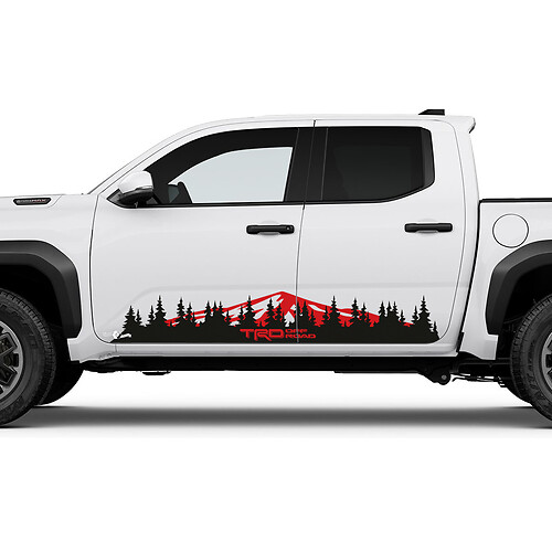 TRD Off Road Side Mountains Trees Rocker Panel Decals Stickers for Toyota Tacoma Truck